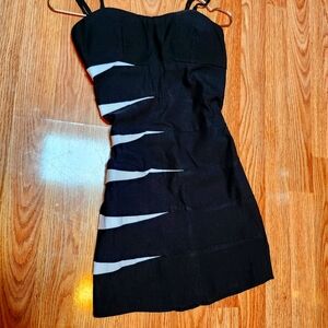 Black And White Edgy Mini Dress